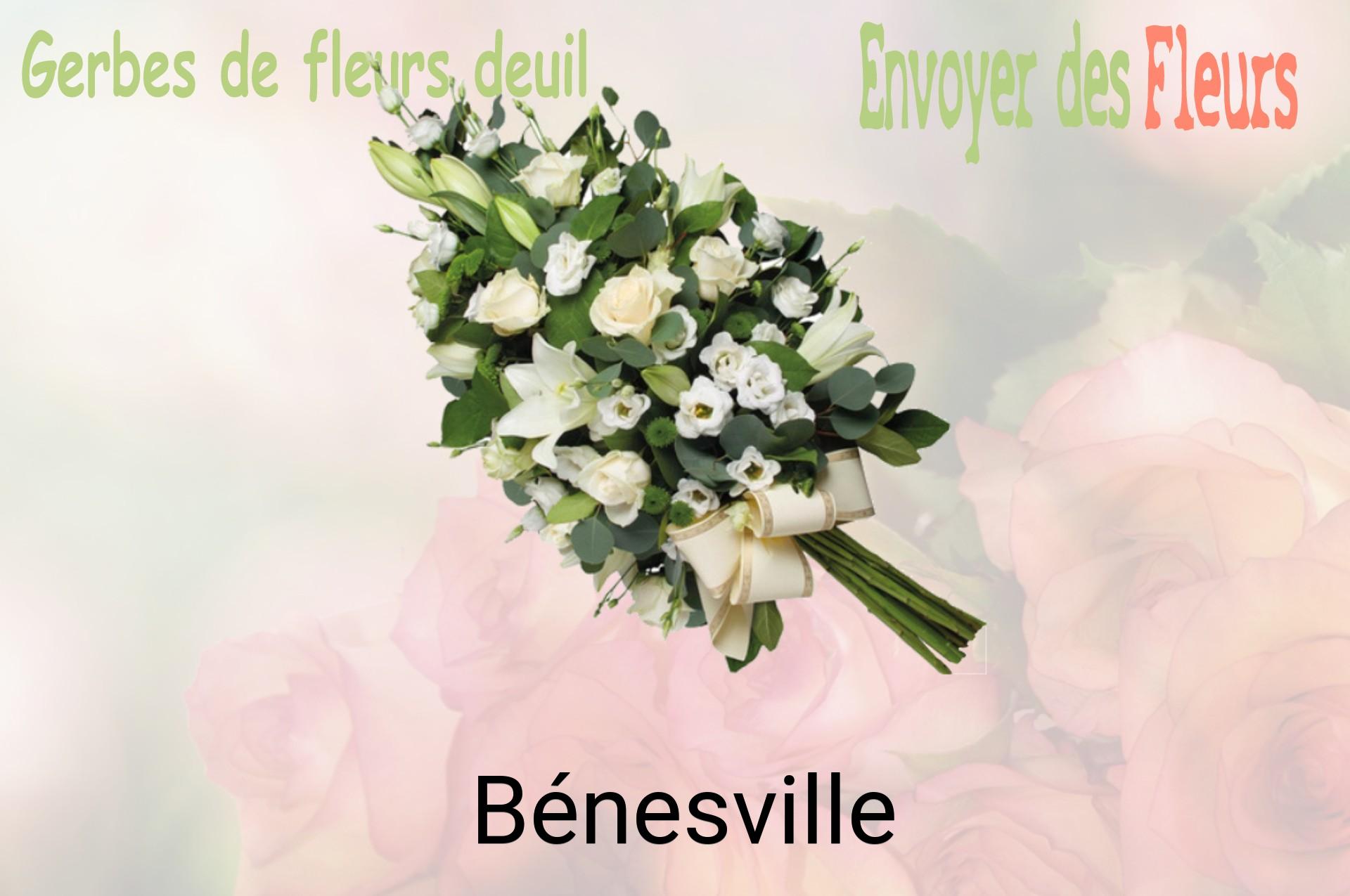 Gerbe de fleurs de deuil livrée à Bénesville